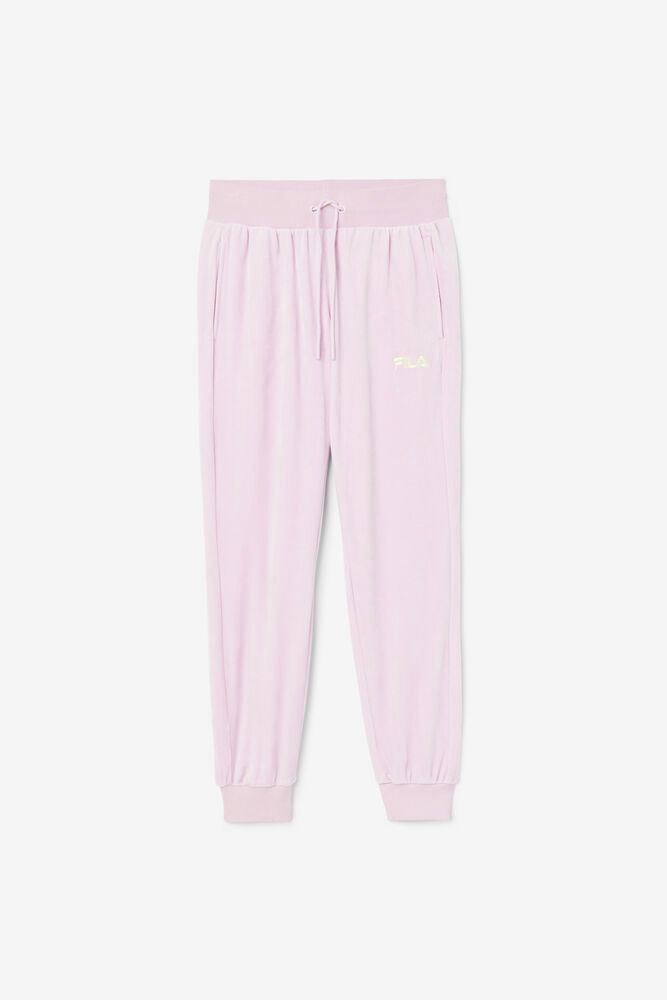 Fila Pants Zura Velour Jogger Womens Pink - India DVH-987032